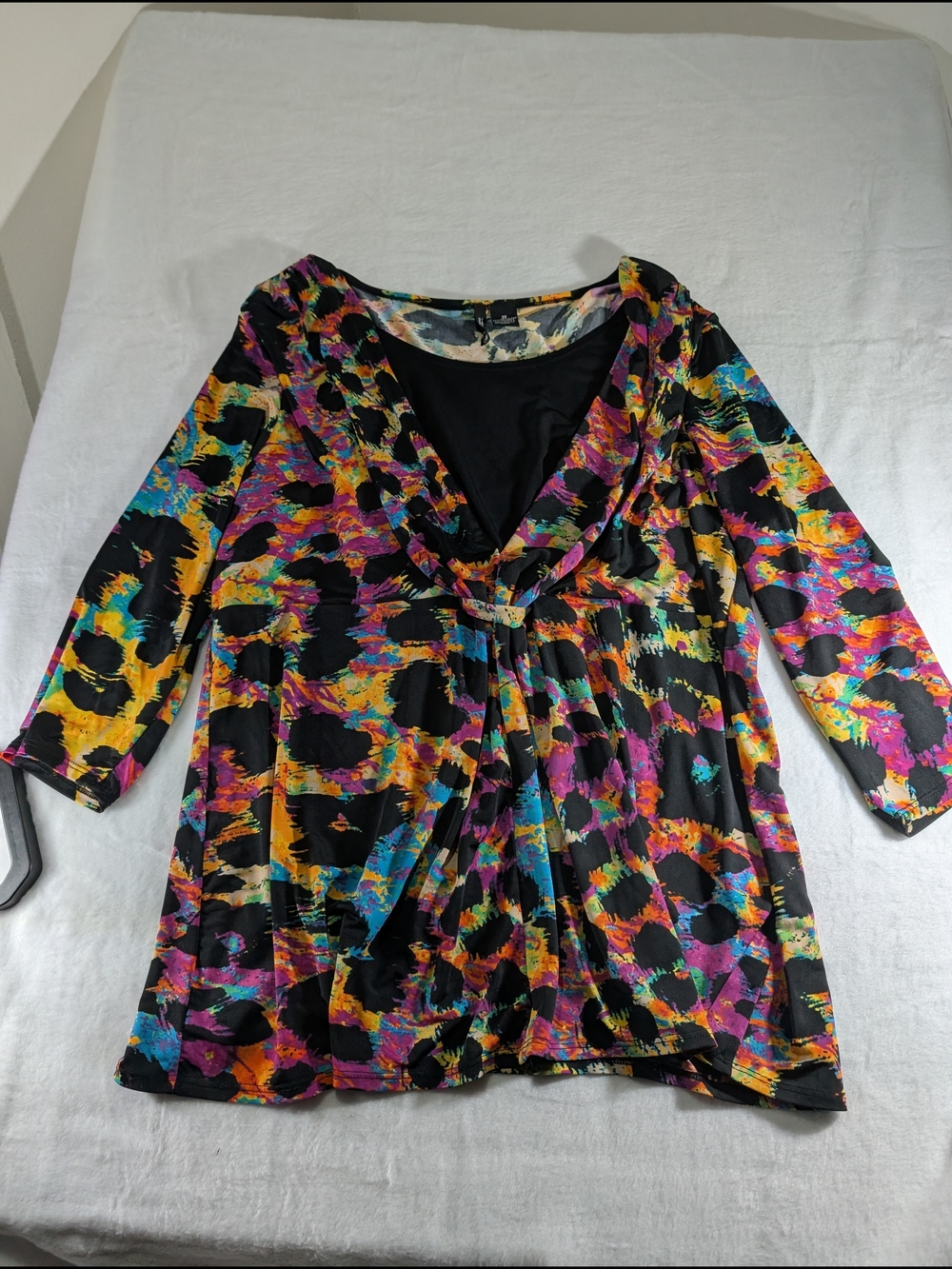 Cato Multicolor Abstract V-Neck Tunic Size 2x Office Apparel